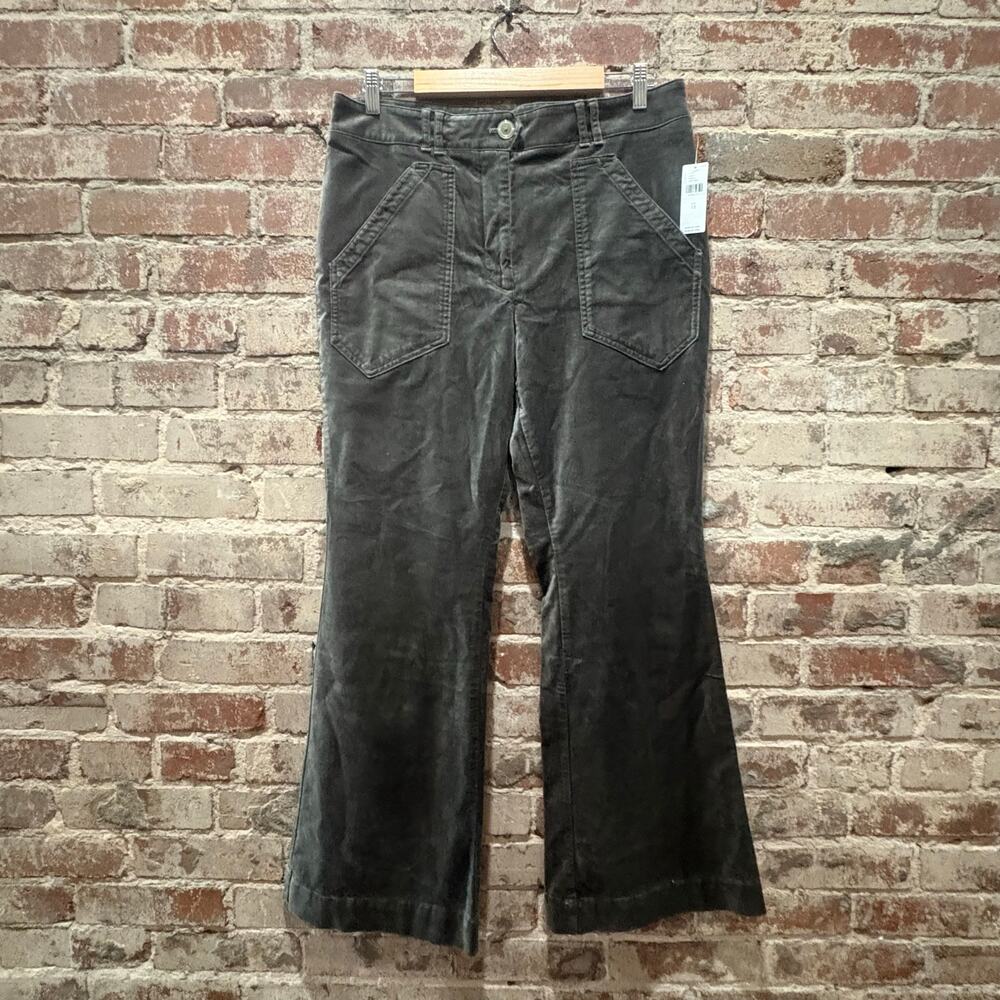 NEW Anthropologie The Icon Flare Corduroy Pants in Gray Size‎ 12 - Picture 5 of 9